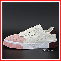 Кроссовки женские Puma Cali Bold beige pink / кеды Пума Кали болд бежевые розовые