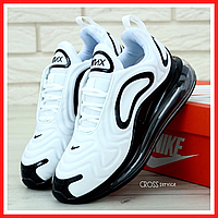 Кроссовки женские Nike Air Max 720 white black / Найк аир макс 720 белые черные