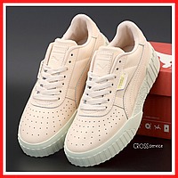 Кроссовки женские Puma Cali Bold pink beige / кеды Пума Кали болд розовые бежевые