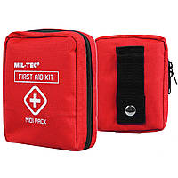 Красная Миди-Помощь: Аптечка первой помощи MIL-TEC Midi Pack в красном цвете