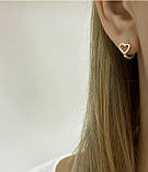 Сережки Кільця срібні з золотом д.1, фото 2