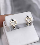 Сережки Кільця срібні з золотом д.1, фото 3