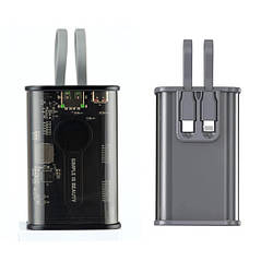 Павербанк XO PB307 20000 mAh (QC22,5W/PD20W) cable (TYPE-C, Lightning) Чорний