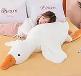 Гусак обіймуся 90см білий іграшка подушка м'яка плюшева велика іграшка антистрес | Гусак 90 см, фото 4