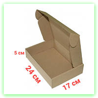 Коробка самосборная картонная бурая 240х170х50 мм крафт для упаковки подарков и сувениров (От 50 шт.) korob
