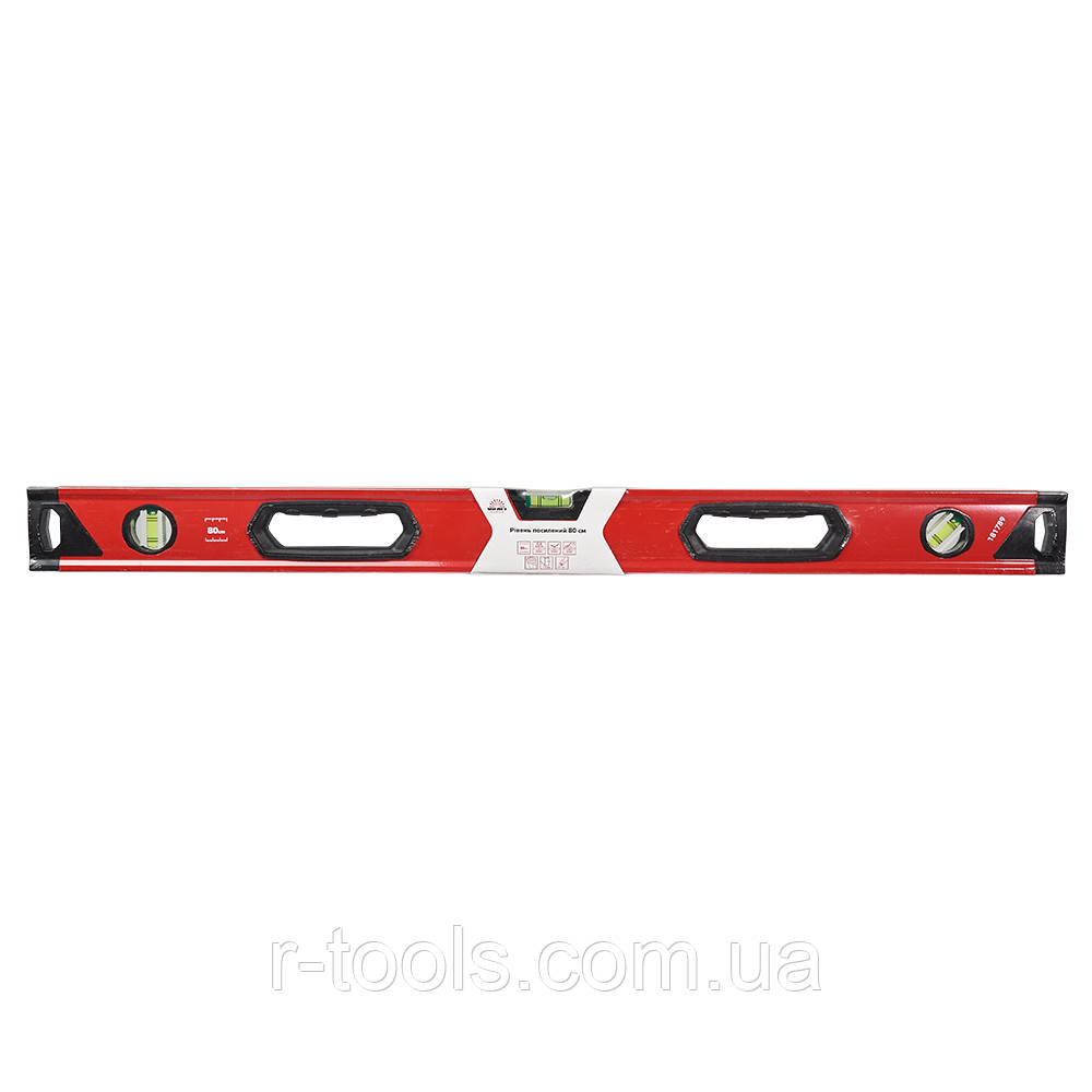 Рівень 80 см 3 капсули алюмінієва рамка 1,2 мм Vitals Master 181789