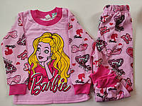 Пижама розовая трикотажная на байке, футер Барби 104 - 110