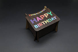 Якісна музична скринька з надійним механізмом та приємною мелодією Happy Birthday 12х10х8см