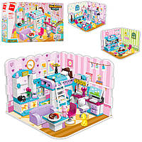 Детский конструктор 3в1 комната девочки, мебель, фигурки Qman 4801, 194 детали