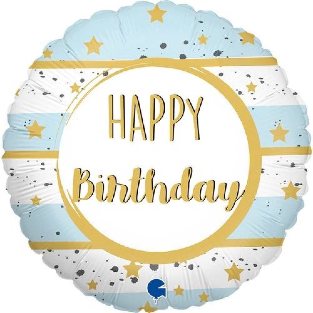 Фольгована кулька коло Happy Birthday 9" Grabo