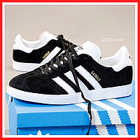 Кроссовки женские и мужские Adidas Gazelle black / кеды Адидас Газели черные