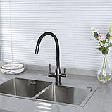 Змішувач для кухні під фільтр Frap F4396-15 з гнучким виливом, фото 2