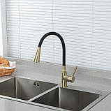 Змішувач для кухні Frap F4044-3 з гнучким виливом, аератор 2 режими, фото 2