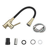 Змішувач для кухні Frap F4044-3 з гнучким виливом, аератор 2 режими, фото 5