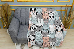 Плед «Котики у навушниках. Патерн»