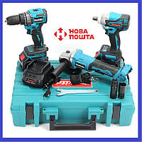 Набір акумуляторних- Makita 3в1.Гайковерт Makita DWT 301, болгарка Makita DGA 506, шуруповерт Makita DWT485