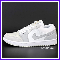 Кроссовки женские и мужские Nike Jordan Retro 1 Low gray / кеды Найк Джордан Ретро 1 низкие серые