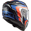 МОТОШОЛОМ ЗАКРИТИЙ LS2 FF327 CHALLENGER GALACTIC КОЛІР BLUE FLUO ORANGE, фото 4