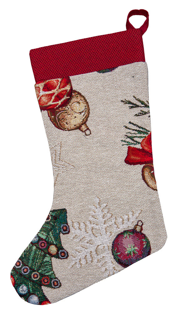Чобіт новорічний для подарунків гобеленовий 25х37 см шкарпетка панчіх різдвяний чобіток