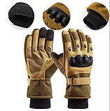 Зимові повнопалі рукавички на флісі  Solve Койот c кісточками KT6010205 - розмір М, фото 2