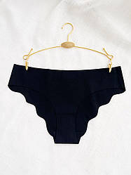 Жіночі безшовні трусики-сліпи хвилясті чорні L