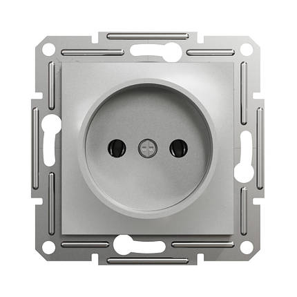 Розетка Schneider Electric Asfora алюминій без заземлення внутрішня EPH3000161, фото 1