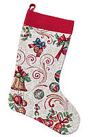 Сапожок новогодний для подарков гобеленовый 25х37 см носок чулок рождественский сапожек