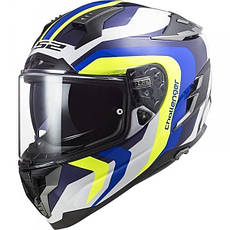 МОТОШОЛОМ ЗАКРИТИЙ LS2 FF327 CHALLENGER GALACTIC КОЛІР WHITE H-V YELLOW BLUE