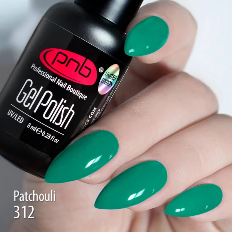 Гель лак PNB 312 Зелений ізумрудний, 8 мл, фото 1