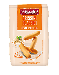 Класичні хлібні палички без глютену “GRISSINI CLASSICI” ,150 г BiAglut