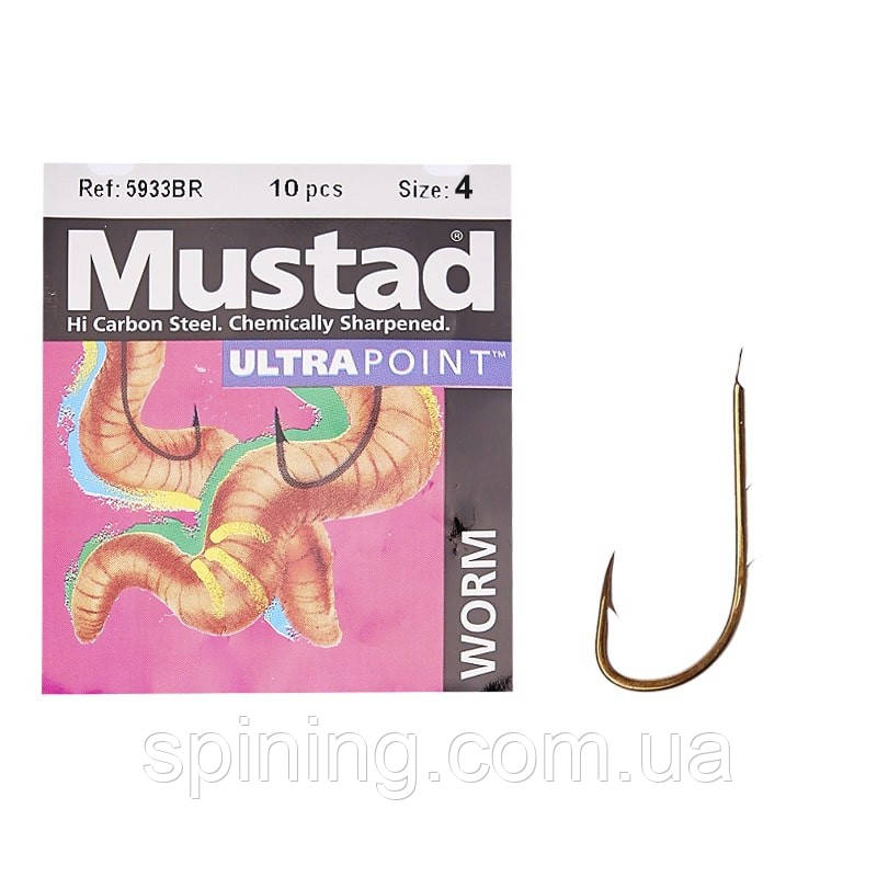 Крючок Mustad Baitholder 5933BR №04(10)* - фото 1 - id-p2021532216