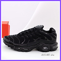 Кроссовки мужские и женские Nike air max TN+ black / Найк аир макс ТН+ плюс черные