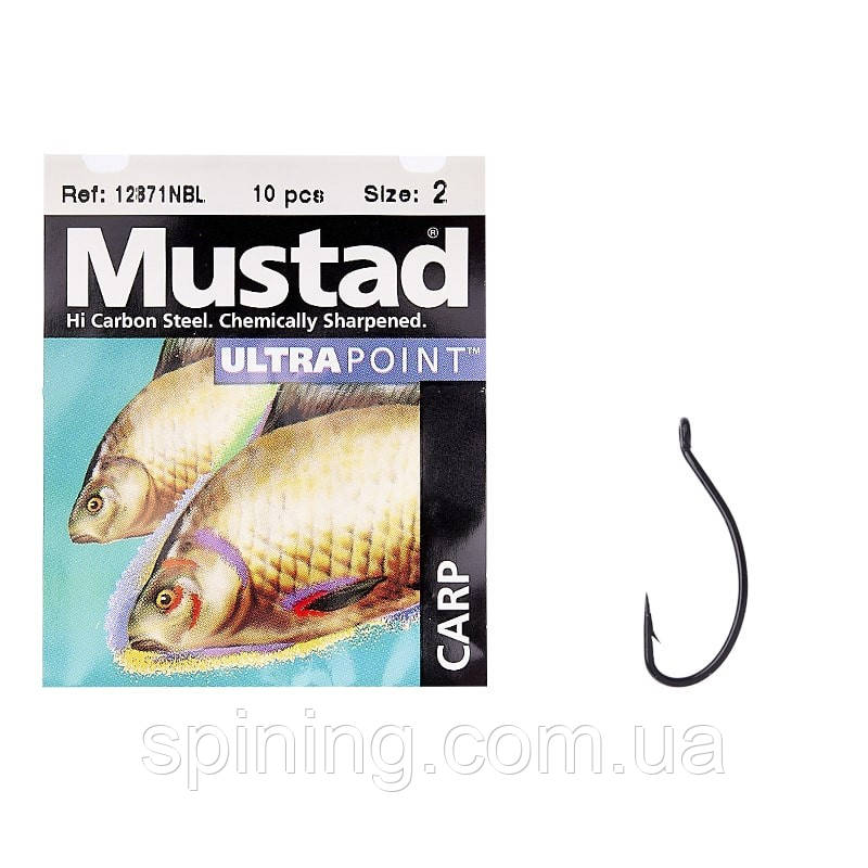 Крючок Mustad Carp 12871NBL №02(10)* - фото 1 - id-p2021532237