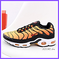 Кроссовки мужские Nike air max TN+ orange black / Найк аир макс ТН+ плюс оранжевые черные