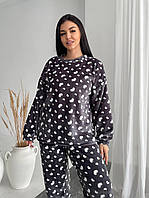 Домашний красивый женский костюм, пижама из турецкой махры №570 батал