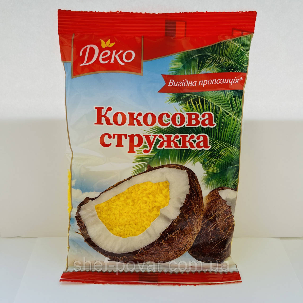 Кокосовая стружка жовта 100гр. ТМ «Деко", фото 1