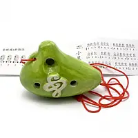 Окарина музыкальный инструмент керамика зеленая
