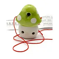 Музыкальная Окарина инструмент из керамики Гриб зеленый