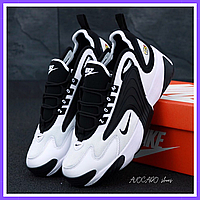 Кроссовки мужские и женские Nike Air Zoom white black / Найк аир Зум черные с белым