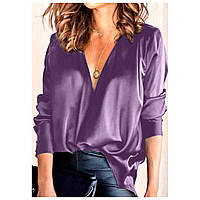 Женская рубашка шелковая батал, стильная нарядная блузка, рубашка нежная и женственная батальная Черный, 44-48