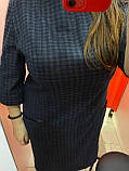 Сукня J.LONDON вовна віскоза клітинка рукав 3/4 дві кишені 50 темно-синя, фото 3