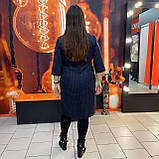 Сукня J.LONDON вовна віскоза клітинка рукав 3/4 дві кишені 50 темно-синя, фото 7