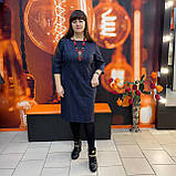 Сукня J.LONDON вовна віскоза клітинка рукав 3/4 дві кишені 50 темно-синя, фото 6