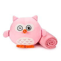 М'яка іграшка-подушка з пледом Supretto Сова Джавеліна 3 в 1, рожева (Арт. 78100001)