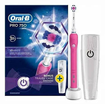 Електрична зубна щітка Braun Oral-B PRO 750 3D White Pink