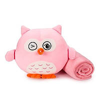 Мягкая игрушка-подушка с пледом Supretto Сова Джавелина 3 в 1, розовая (Арт. 78100001)