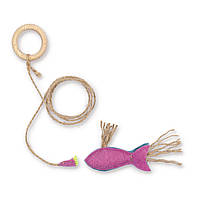 Игрушка-удочка Природа Рыбка на магните для кошек, розовая, 9х15 см a