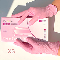 Перчатки нитриловые MediOK Rose Sapphire - 50 пар, размер XS (без пудры) розовые, 3,8 г