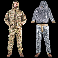Зимовий військовий костюм Тактичний Куртка та зимові штани з тепловідбиваючою підкладкою Omni Heat Мультикам