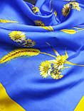 Жіноча хустка платок український патріотичний, атласна косинка на голову, хустка атласна 70 на 70, фото 5